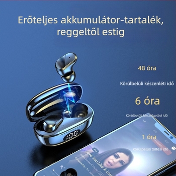 Vezeték nélküli Bluetooth fülhallgató in-ear, digitális kijelzővel, zajcsökkentés, sztereó hangzás, Bluetooth 5.2, több mint 8 óra üzemidő