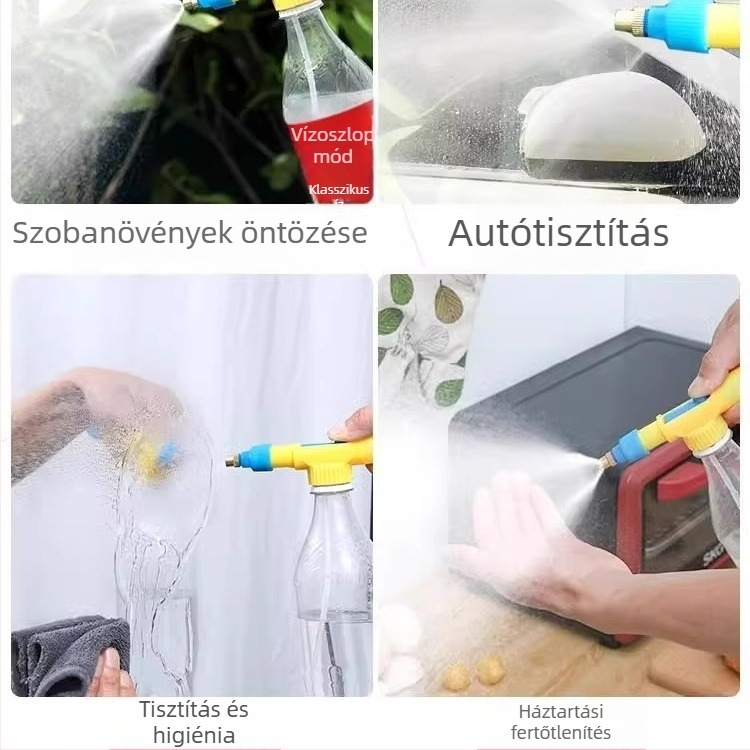 Üdítőüveg permetező növények öntözéséhez, kompakt spray-palack levegőnyomással és állítható fejjel