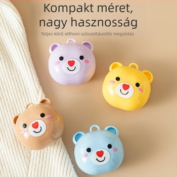 Medve alakú szöszmentesítő görgő, hordozható és mosható, háztartási ruhatisztító