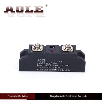 AOLE ipari szintű szilárdtest-relé H380ZF, DC-vezérlés, AC-kimenet, 80A