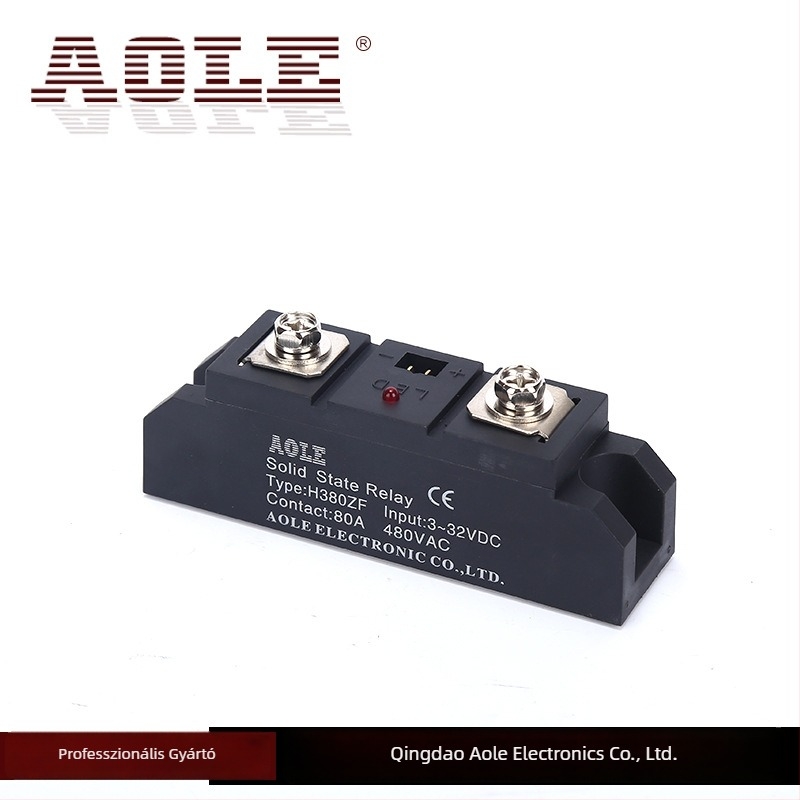 AOLE ipari szintű szilárdtest-relé H380ZF, DC-vezérlés, AC-kimenet, 80A