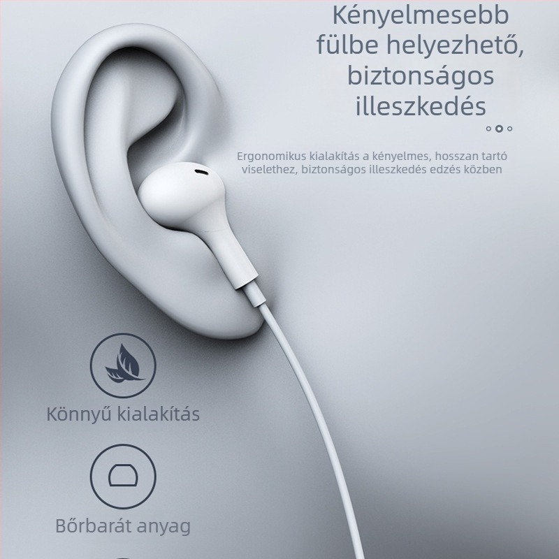 Type-C vezetékes in-ear gaming fejhallgató beépített vezérléssel, kompatibilis az iPhone 15-tel, Huawei-val és Samsunggal