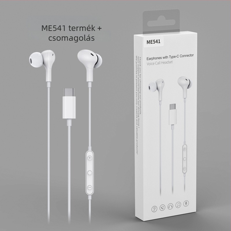 Type-C vezetékes in-ear gaming fejhallgató beépített vezérléssel, kompatibilis az iPhone 15-tel, Huawei-val és Samsunggal