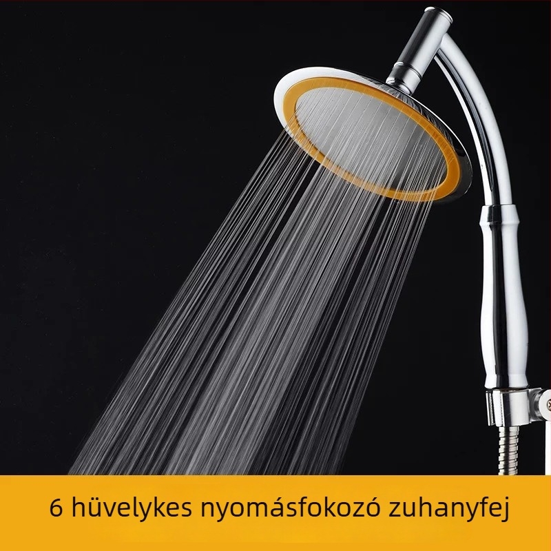 6 hüvelykes nyomásfokozó zuhanyfej készlet kézi и felülről állítható, ABS