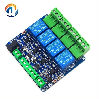 Modbus RTU 4-csatornás relé kimenet, 12V, 4 digitális bemenet, RS-485 kommunikáció, TTL csatlakozófej