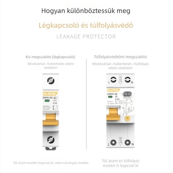 63A-os miniáramkör-megszakító otthoni használatra, 1P rövidzárlat védelem, 2P légkondicionáló kapcsoló