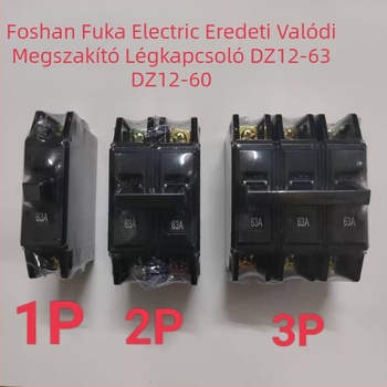 DZ12-63 Fokai 32A fekete miniatűr áramkör-megszakító DZ12-60 levegőkapcsoló 1P 2P 3P 63A