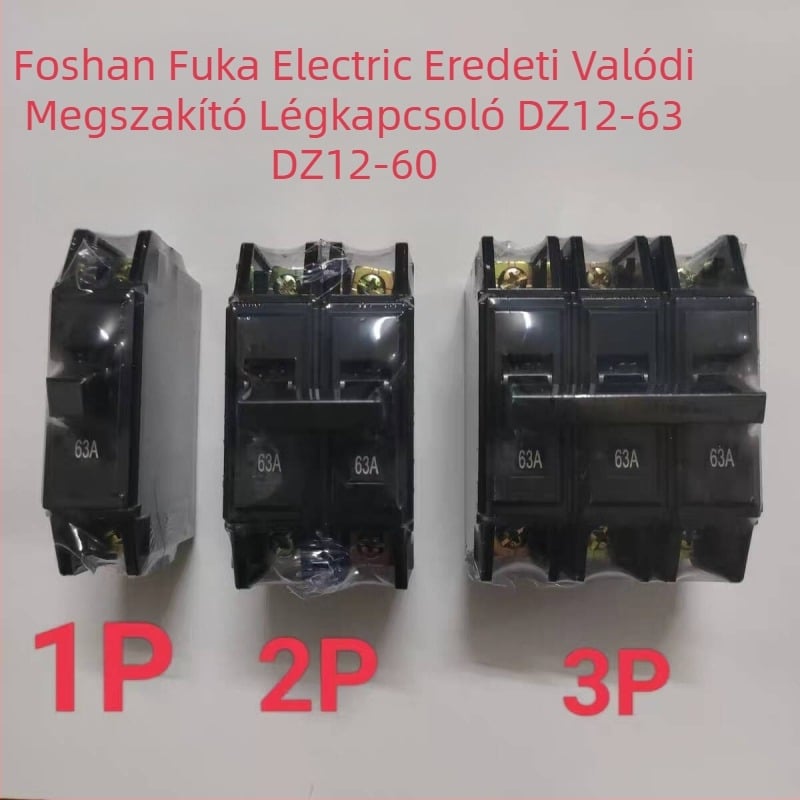 DZ12-63 Fokai 32A fekete miniatűr áramkör-megszakító DZ12-60 levegőkapcsoló 1P 2P 3P 63A