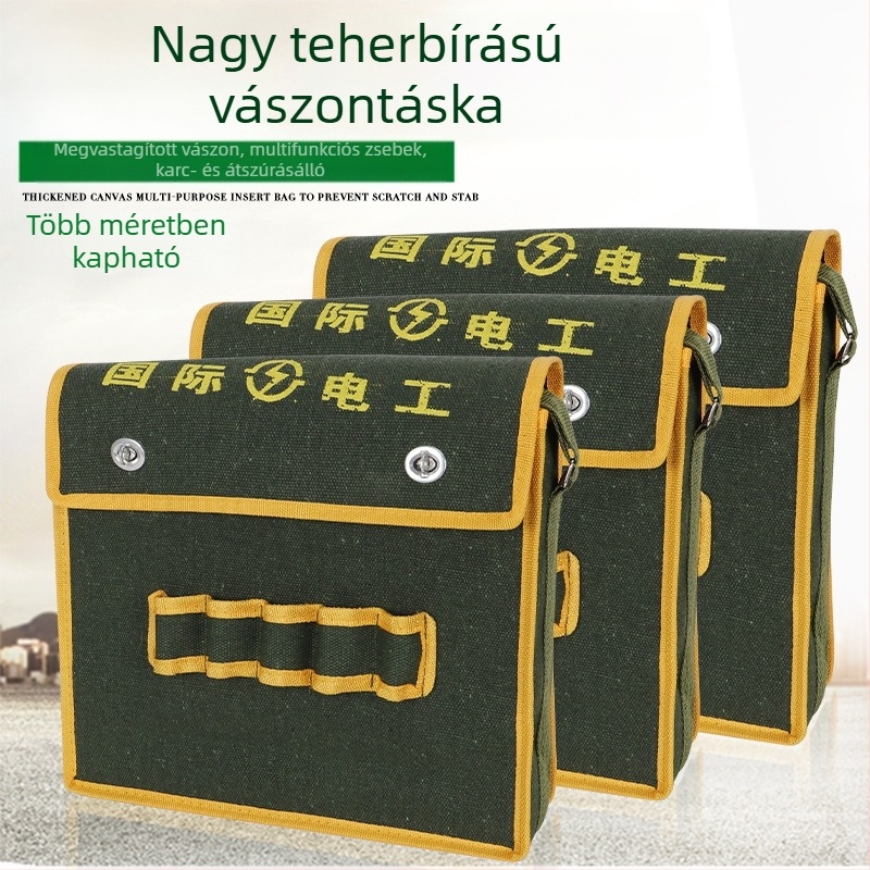 Vászon elektrotechnikus szerszámkészlet – táska a tároláshoz és javításhoz