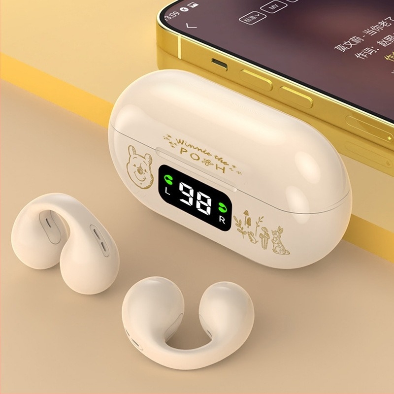 Bluetooth vezeték nélküli fülhallgató klip-kialakítással, egyedi modell, esztétikus megjelenés, hosszú akkumulátor-üzemidő, diákoknak