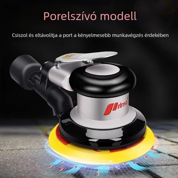 Prima ipari pneumatikus csiszoló gép korongos polírozáshoz, porgyűjtővel, 5-6 hüvelykes korongokhoz.
