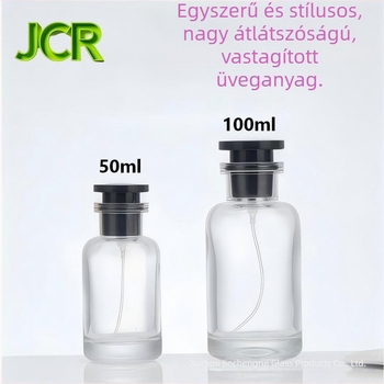 Üveg parfüm permetező palack, hengeres, utazáshoz, 50 ml vagy 100 ml