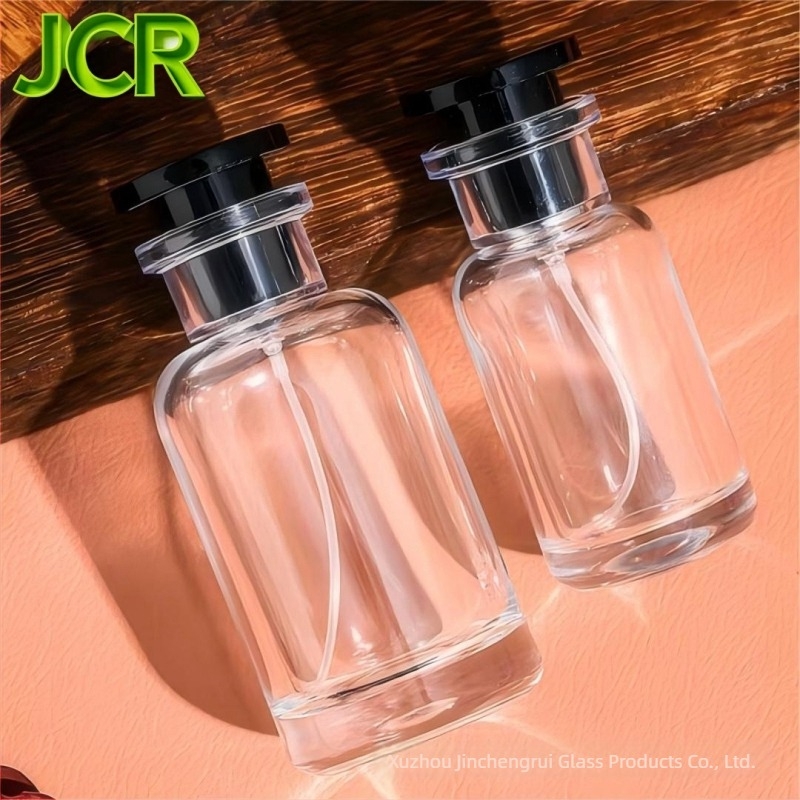 Üveg parfüm permetező palack, hengeres, utazáshoz, 50 ml vagy 100 ml