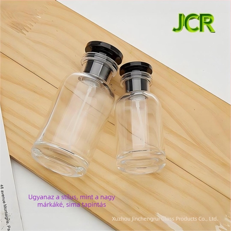 Üveg parfüm permetező palack, hengeres, utazáshoz, 50 ml vagy 100 ml