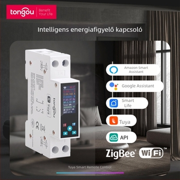 Tuya WiFi/ZigBee Okos Kapcsoló Méréssel, Időzítő Relé, LCD Energiamérő, Távoli Vezérlés Alkalmazáson Keresztül