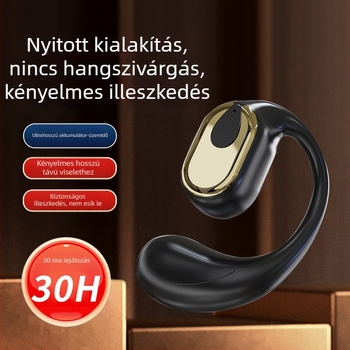 OWS Bluetooth fülre akasztható fejhallgató, vezeték nélküli, nagy kapacitású akkumulátor, egyfülű nyitott kialakítás, kényelmes hosszú viseléshez, típus fülcsipesz