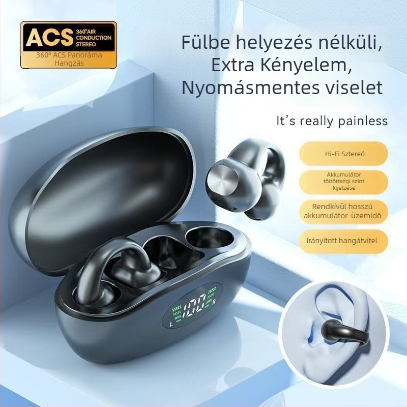 J01J03 Fülhorgos Bluetooth fejhallgató, nyitott TWS, valódi vezeték nélküli, kettős hangzás, Bluetooth 5.4, 4-8 óra üzemidő, sportos stílus