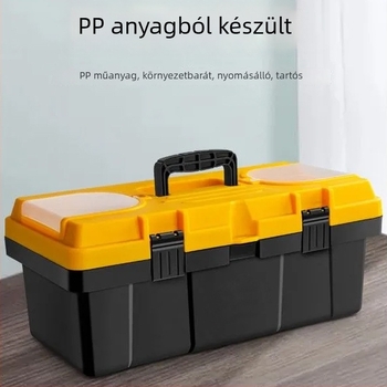Nagy hordozható műanyag szerszámkészlet autó-karbantartáshoz és otthoni elektromos munkákhoz, ipari minőség.