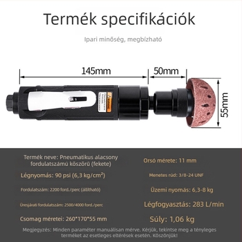 Pneumatikus alacsony fordulatszámú csiszoló és tál alakú ötvözet csiszoló eszköz autógumi javításához
