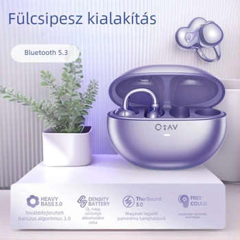 Bluetooth vezeték nélküli fülhallgató csipeszes kialakítással, nyílt fülű dizájn, légáteresztő hangzással, sporthoz és futáshoz, uniszex
