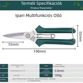 Unique Szerelő olló, rézdrót és fémlemez vágására, ipari felhasználásra, magas keménységű rozsdamentes acél, metszés és gyümölcsszedés