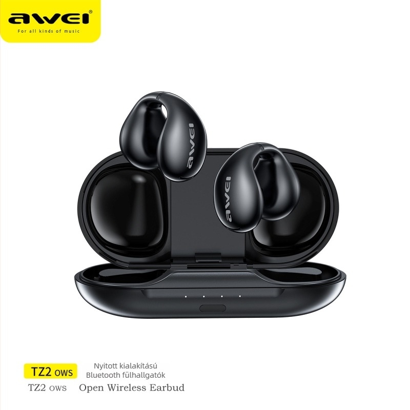 Awei TZ2 Bluetooth fülhallgató csíptetős, nyitott hátsó dizájn, sztereó, IPX4, Bluetooth 5.0, több mint 8 órás akkumulátor-üzemidő zene és beszélgetéshez