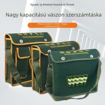 Vászon szerszámtáska, vastagabb kopásálló villanyszerelő táska, multifunkcionális tároló táska hardverek és szerszámok számára, építkezéshez, kicsi, közepes és nagy méret