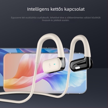 HM50 csontvezetéses Bluetooth 5.4 fülhallgató futáshoz, valódi vezeték nélküli sportos in-ear fülhook-kal, hosszú üzemidő, zajcsökkentés
