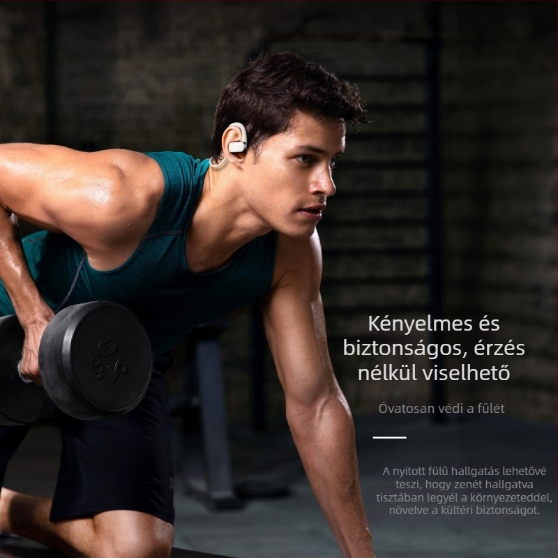 HM50 csontvezetéses Bluetooth 5.4 fülhallgató futáshoz, valódi vezeték nélküli sportos in-ear fülhook-kal, hosszú üzemidő, zajcsökkentés
