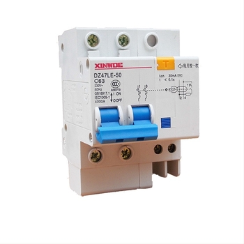 DZ47LE-63 2P RCBO kis áramvédelmi megszakító, 20A/40A, testreszabható