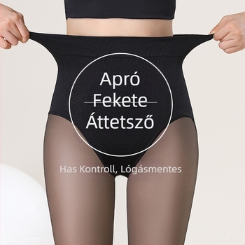 Kis testmagasságú, 140 cm, fekete fényes belső fleece-szel bélelt vastag nylon harisnyanadrág formázó hatással