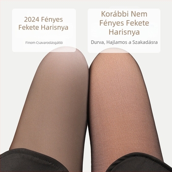 Kis testmagasságú, 140 cm, fekete fényes belső fleece-szel bélelt vastag nylon harisnyanadrág formázó hatással