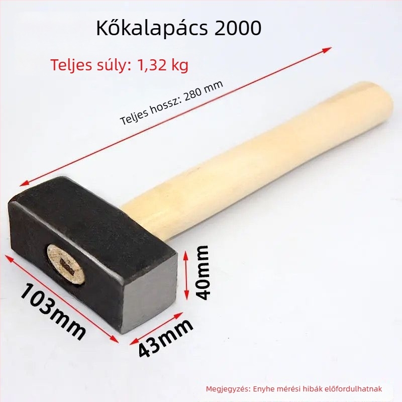 Kalapács karommal, fej karbonacél, kovácsolt négyszögfejű kalapács