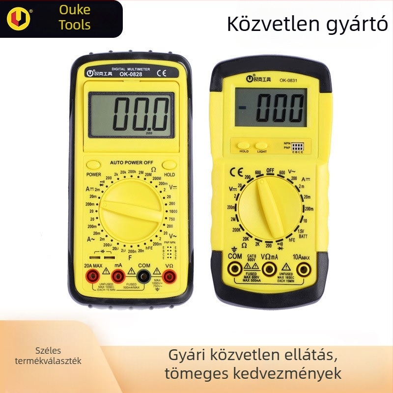 Oak automata tartományú digitális multiméter, magas pontosságú LCD-kijelző, égés elleni védelem, univerzális mérő többparaméterrel