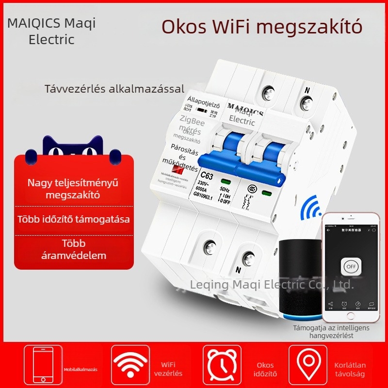 Graffiti okos miniáramkör-szakasztó Wi-Fi-vel, távoli vezérlés okostelefonról, időzítés és újra zárás