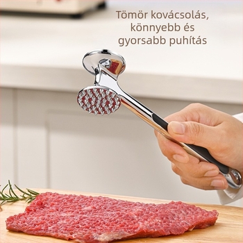 Új, rozsdamentes acélból készült húspuhító kalapács konyhai felhasználásra, steak kalapács, húspuhító és inak szakító eszköz, kereskedelmi használatra