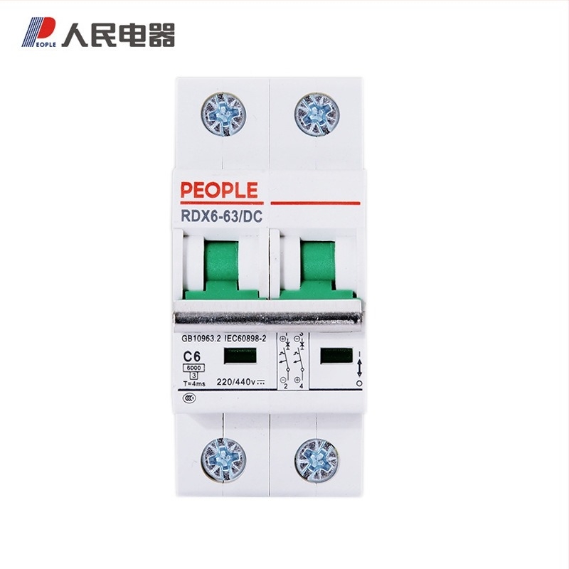 People's Electrical RDX6-63DC DC250V 2P 3A 6A 10A 16A 32A 63A miniatűr áramkör-megszakító