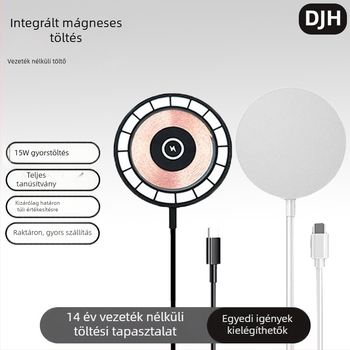 MagSafe-kompatibilis mágneses vezeték nélküli töltő iPhone-hoz, átlátszó, gyors töltés