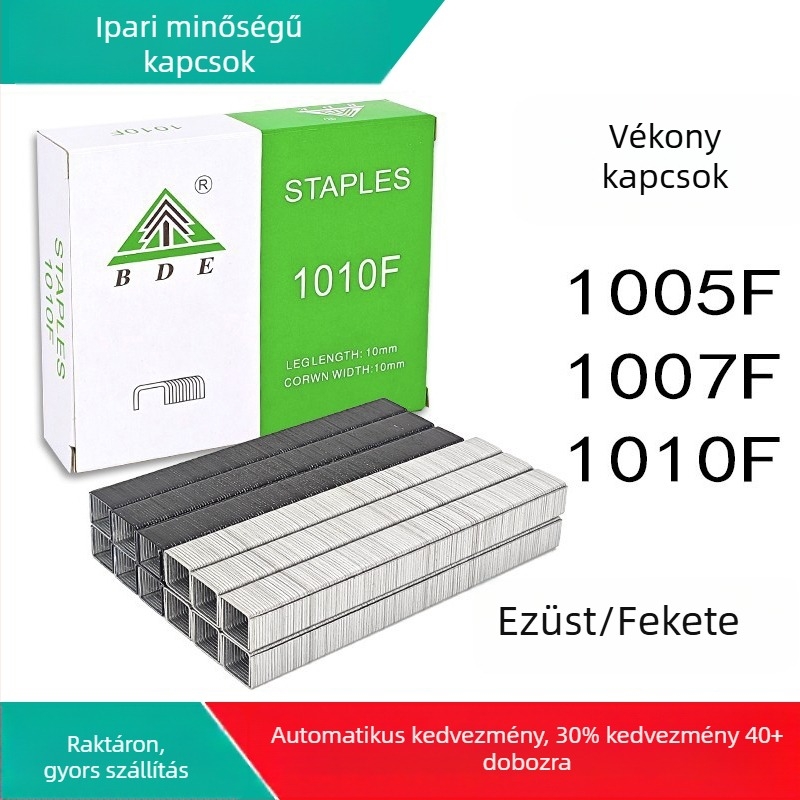 Fekete ipari szintű pneumatikus szegek építéshez — 1010F, 1005F, 1007F; ajtó-típusú szegek; U-alakú fafelső szegek; vékony szegek
