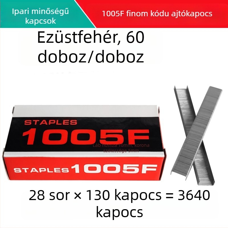 Fekete ipari szintű pneumatikus szegek építéshez — 1010F, 1005F, 1007F; ajtó-típusú szegek; U-alakú fafelső szegek; vékony szegek