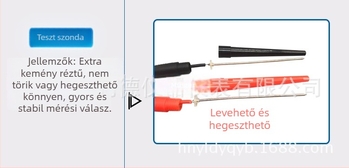 MF500 univerzális multiméter probeskészlet – forrasztható vezetékek, tű- és rúdhegyek, tesztvezetékek, modell K