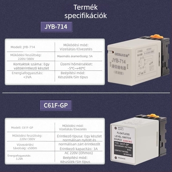 JYB-714 Vízszint-relé, automatikus vízszint-szabályozó szenzorral, 24V/220V/380V