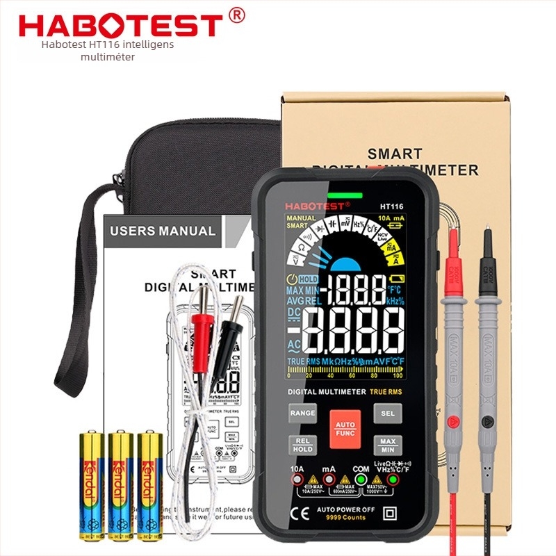 Habotest HT116 Nagy kijelzős intelligens digitális multiméter ampermérővel és automatikus mérési tartománnyal