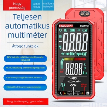 Nagy kijelzős, újratölthető digitális multiméter, teljesen automata, magas precizitású, intelligens védelem az égési sérülések ellen, feszültség- és áramerősség-mérő elektromoszerelőknek