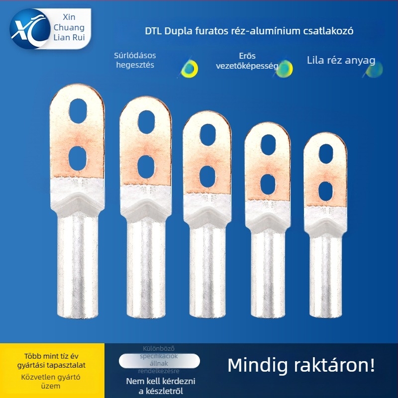 Réz- és alumínium vezeték terminál, kettős lyukú, DTLS/DTL25-630
