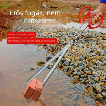 Rozsdamentes acélból készült vastag csipesz anti-slip fogással a halak és vízi élőlények fogásához