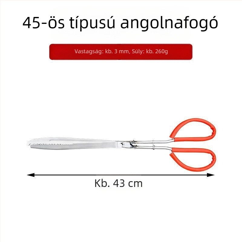 Rozsdamentes acélból készült vastag csipesz anti-slip fogással a halak és vízi élőlények fogásához