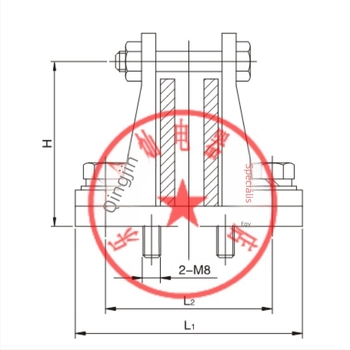MWL-105 Kültéri oszlopos izolátor rögzítő készlet, téglalap alakú sínrögzítő JC réz X20
