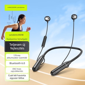 Langston BS05B nyakpántos Bluetooth fejhallgató mágneses zajcsökkentéssel, hosszú üzemidő, IPX5 vízálló, játékhoz és sporthoz