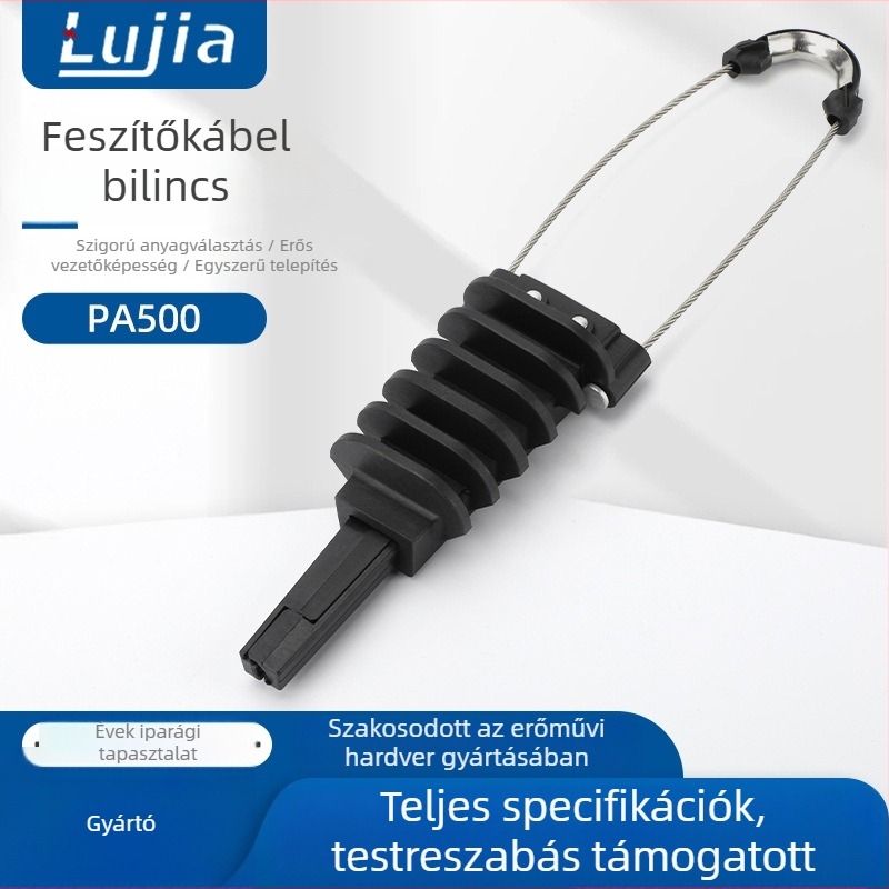 PA500 feszítő csipesz, ék alakú, önzáró, csíkszerű kivitel, optikai kábelhez